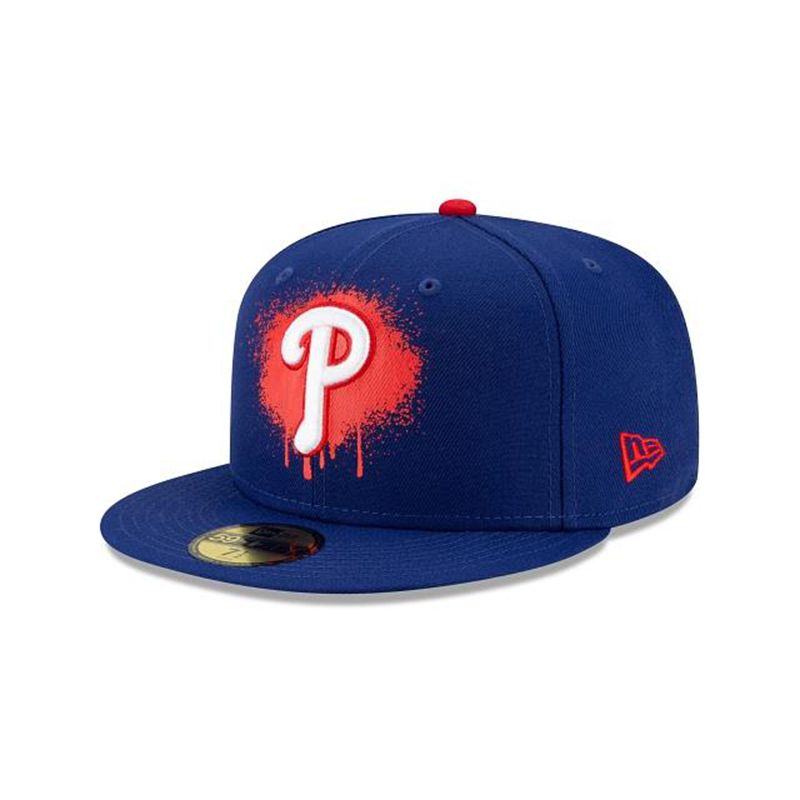 MLB Philadelphia Phillies Drip Front 59Fifty Fitted (ALH3713) - Red New Era Caps